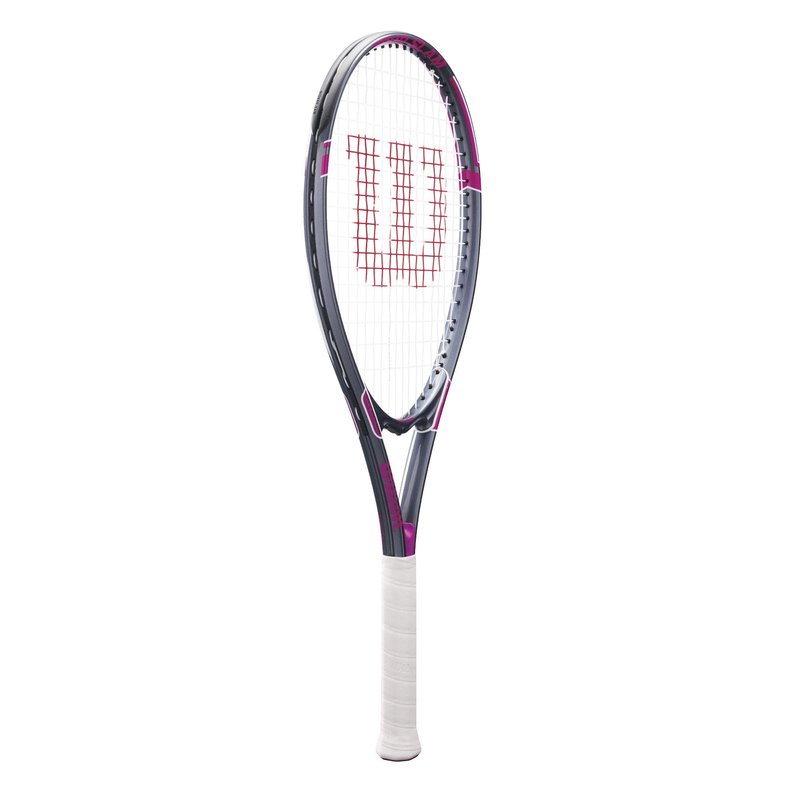 WILSON Tour Slam Adult Recreational Tennis Racket - Grip Size 2-4 1/4", Pink/Grey