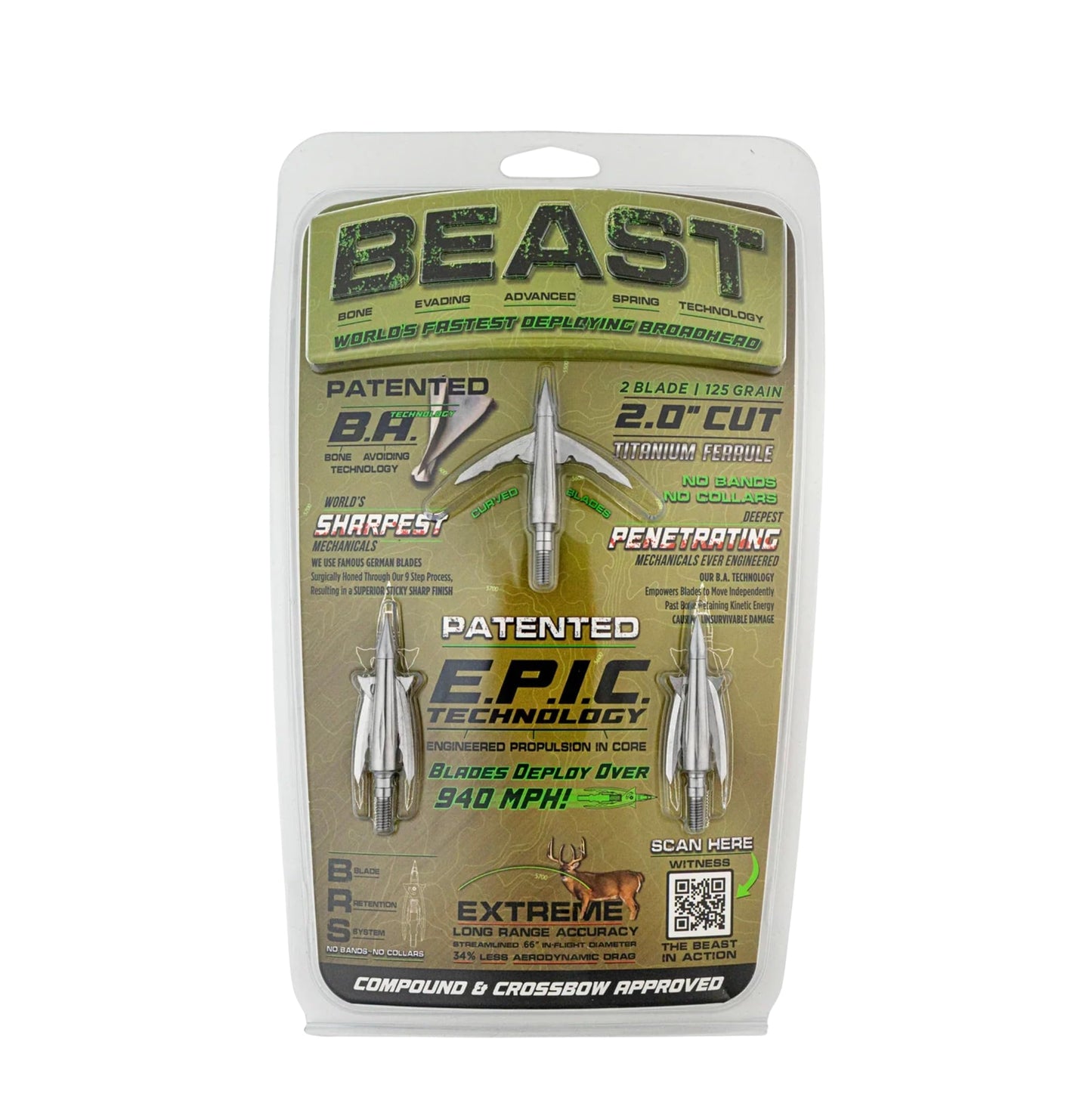 Hybrid Broadheads - Titanium & Steel - 3 Pack by Beast