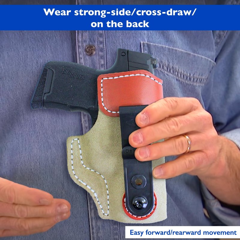 Desantis Sof-Tuck IWB Leather Holster - Conceal Carry IWB Gun Holster for Men and Women, Compatible with SIG SAUER P365, SIG SAUER P365 SAS - Right Hand Draw, Tan