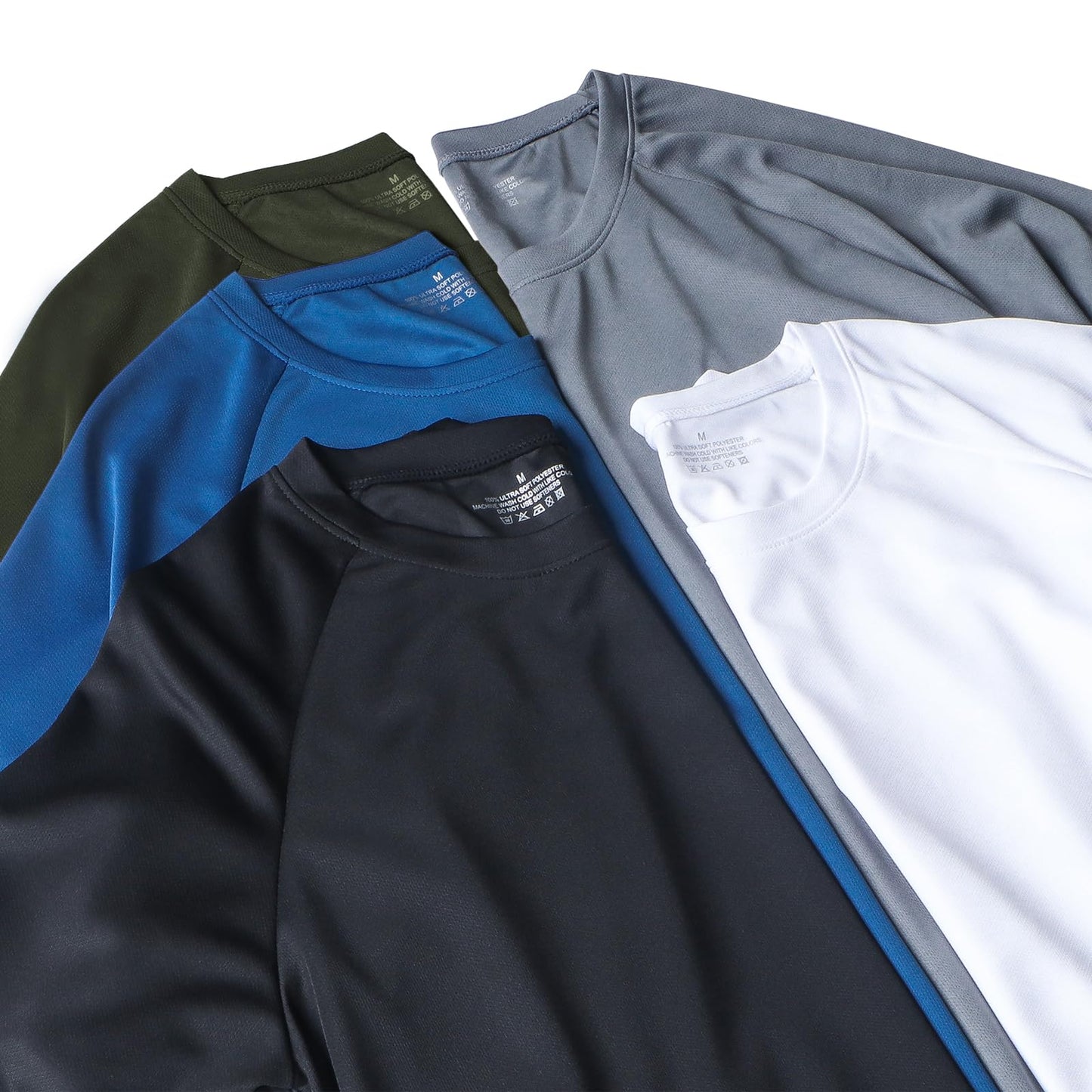 HovSiyla 5 Pack Running Shirts Men Sport Tops Dry Fit Gym Wicking Athletic T Shirts Breathable Cool Workout Shirts XL