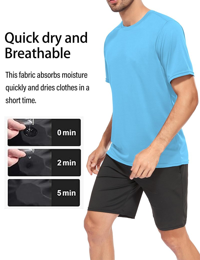 HOPLYNN 5 Pack Men's Dry Fit Workout Gym T Shirts, Short Sleeve Active Running Athletic Tee Tops 1 Black 1 Blue 1 Gray 1 Navy Blue 1 Wine XX-Large