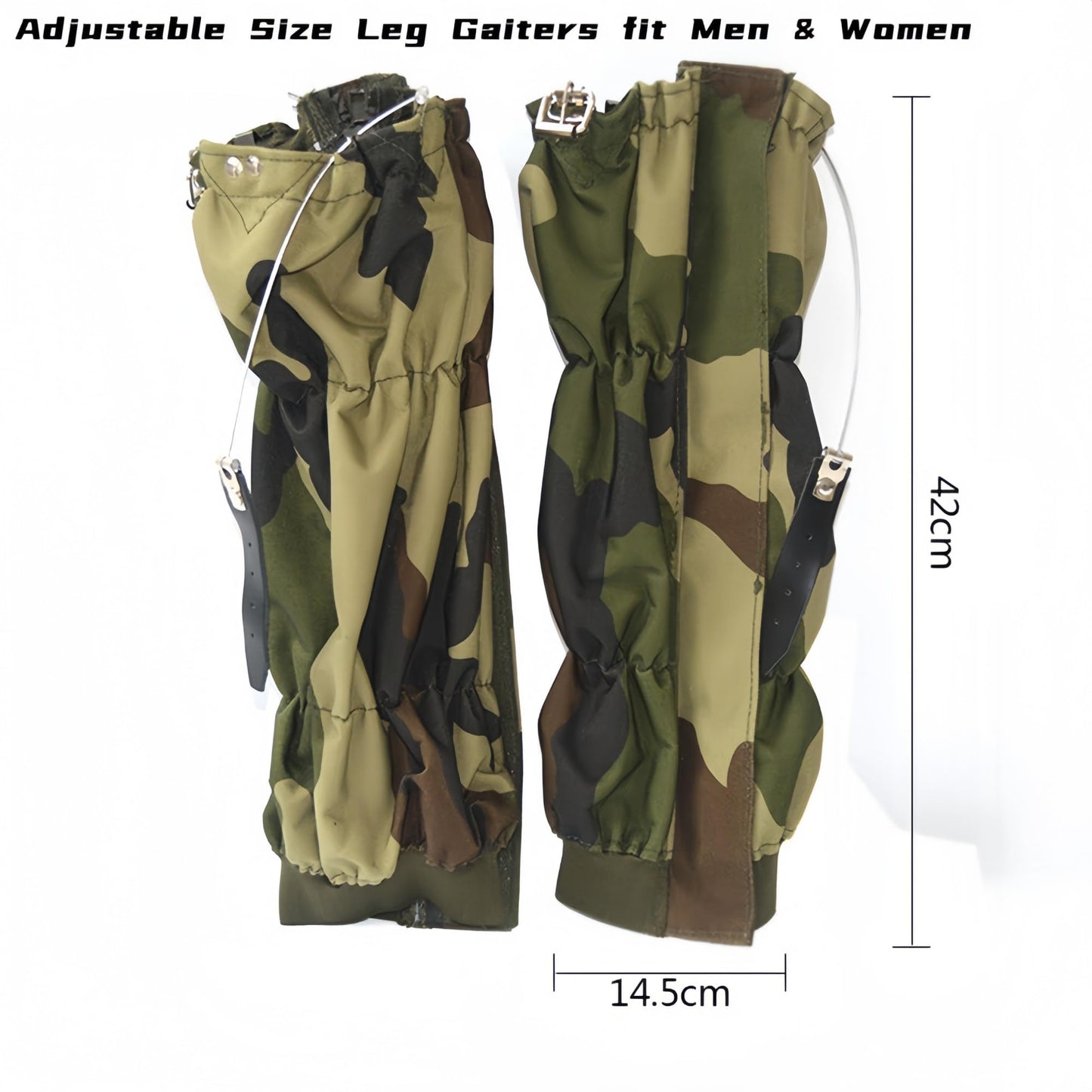 Adjustable Snake Gaiters for Men & Women, Camo Snake Proof Boot Gators, Snake Bite Protection Guards Chaps, Waterproof Leg Gators for Hiking, Hunting, Snow, Snowshoeing, Rattlesnake