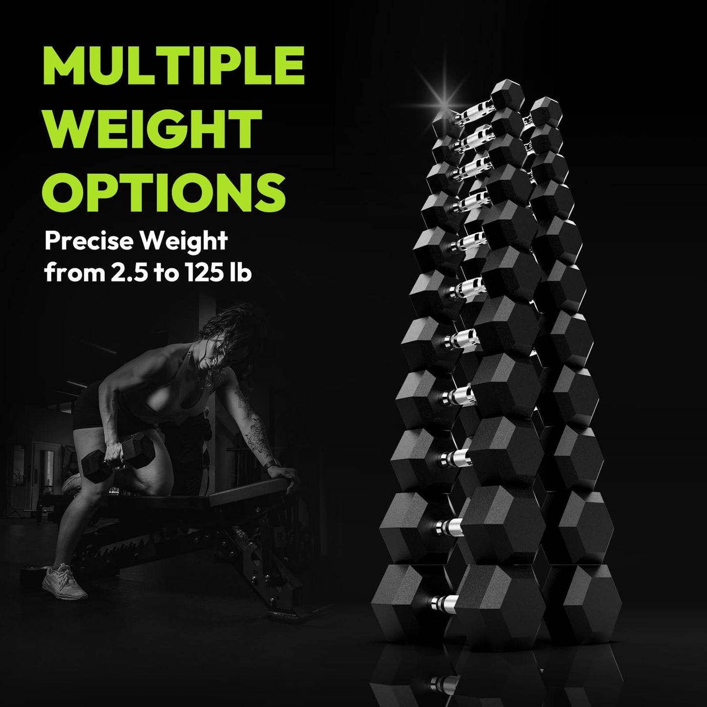 Hex Dumbbell Rubber Encased Strength Training Dumbbells, Hand Weight For Workout & Exercise/Pair of 5LB