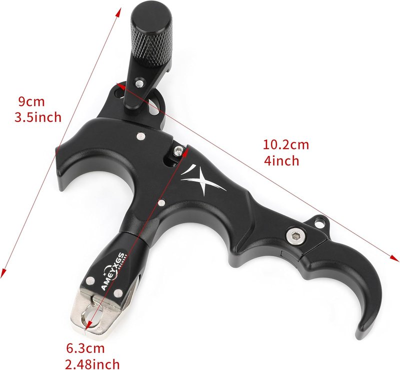 Archery Bow Release Aid - 360° Rotating Thumb Release for Left/Right Handed | Adjustable 3/4 Fingers