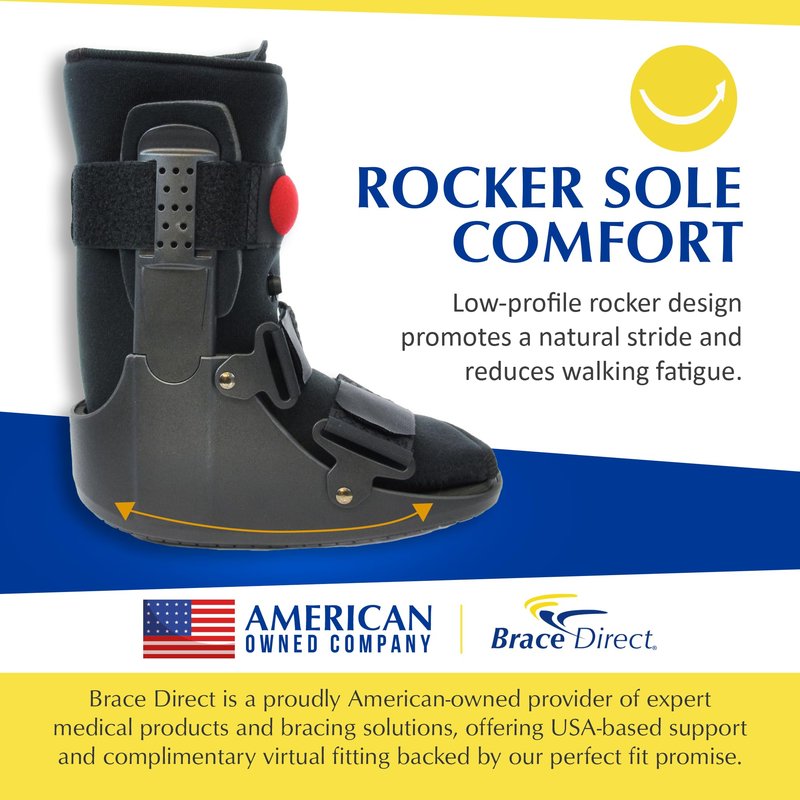 Brace Direct Air CAM Fracture Boot for Foot and Ankle Injuries Post Op Recovery and Sprains - Short Orthopedic Walking Boot (US SHOE: Men 7.5-10.5 Women 8.5-11.5)