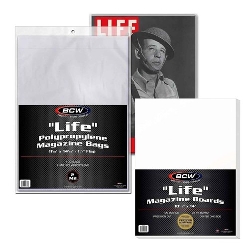 BCW Life Magazine Bags and Backing Boards Bundle | Crystal Clear, Archival Quality, Precision Fit for Ultimate Magazine Protection