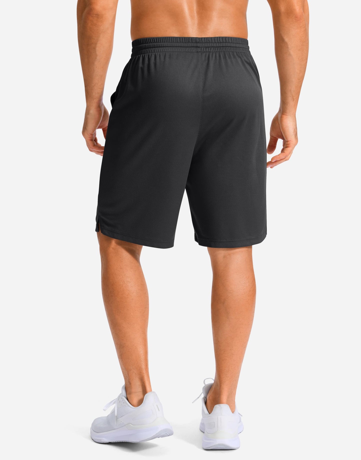 G Gradual Men's Athletic Shorts with Pockets 9" / 11" Long Basketball Shorts Lightweight Quick Dry Gym Workout Shorts for Men(Light Blue,4XL)