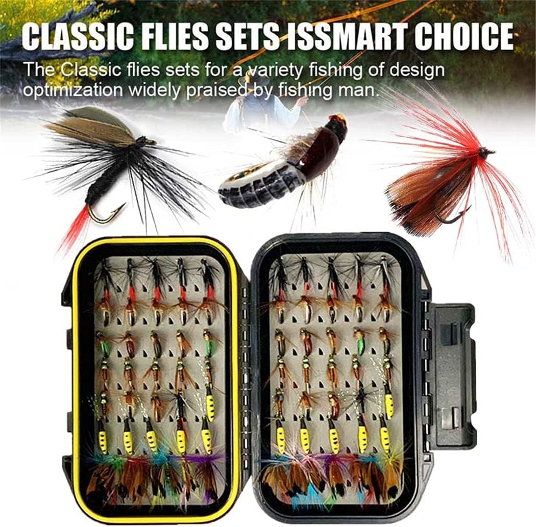 Fly Fishing Flies Kit - Assorted Dry/Wet Flies for Trout & Bass | 33/48/72/100/114/148pcs