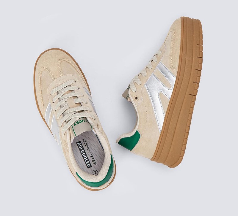 Women's Platform Sneakers - Retro Rubber Low Top Casual Tennis Shoes | Thick Sole Fashion