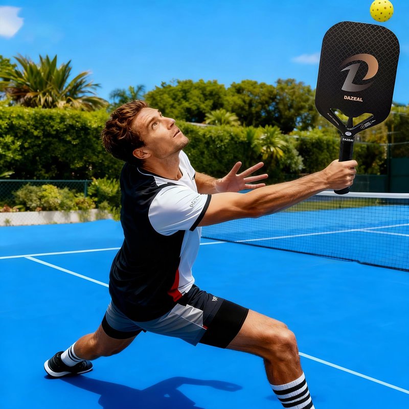 DAZEAL Pickleball Paddle USAPA Approved – Raw Carbon Fiber & 16MM Polypropylene Core – High Grit Surface for Control & Power – Lightweight Pickleball Racket Set for Men, Women, Kids, Adults