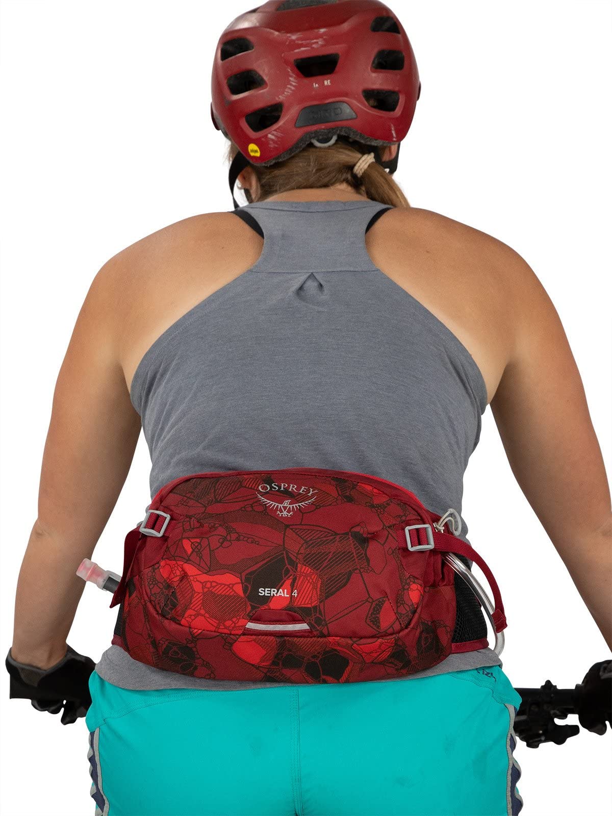 Osprey Seral 4L Unisex Biking Waist Pack with Hydraulics Reservoir, Claret Red