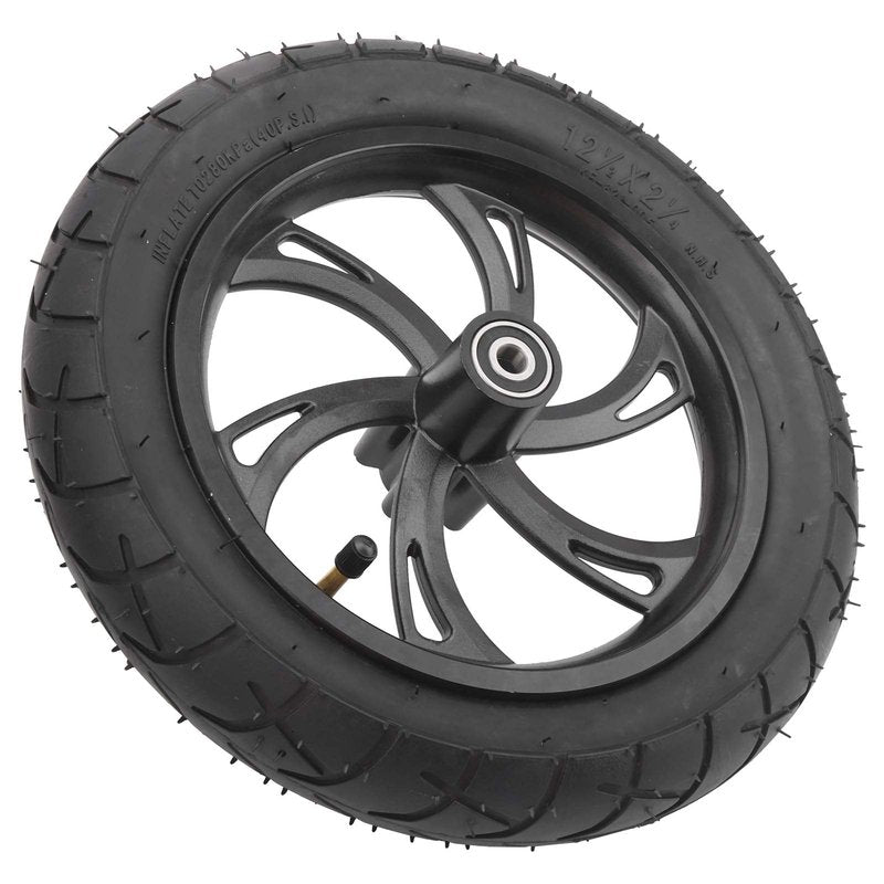 Electric Scooter Tire, Durable Rubber Replacement with Wheel Hub and Inner Tube 12in 12.5x2.25 for Commuters, Students, Urban Riders, Daily Travel