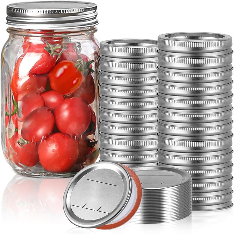 Electric Mason Jar Vacuum Sealer Kit - 48-Piece Set with Lids & Rings for Regular Mouth Jars