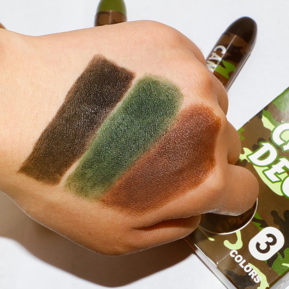 MeiduGaga Camo Face Paint Green Black Brown Hunting Face Paint for Outdoor Sports SFX Party