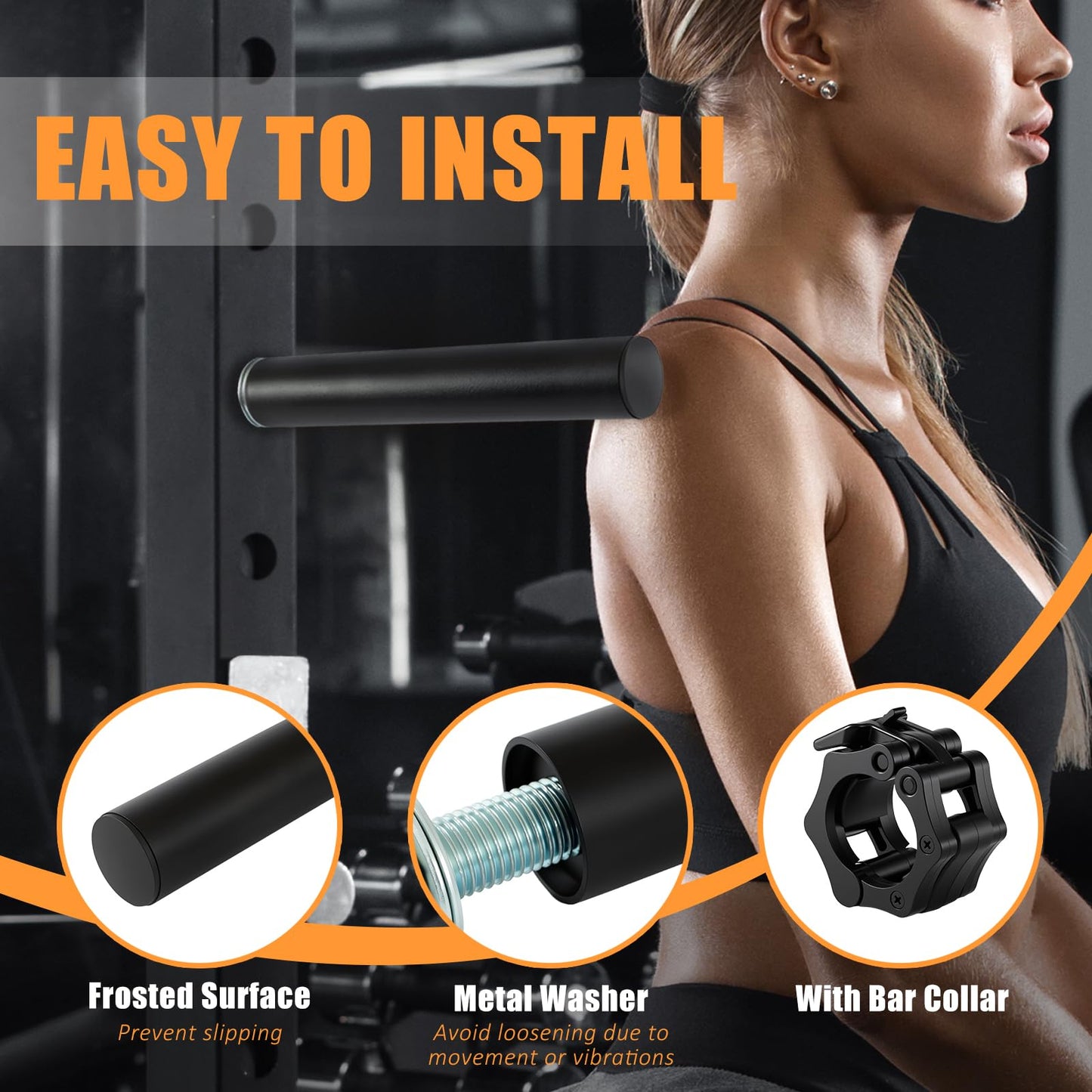 CAELUM Weight Plate Holder Power Rack Attachment, for 2 Inch Olympic Plate Storage, Squat Rack Holder Fits 2x2, 2x3, 3x3 Power Cages with 1" Holes 4 Pack