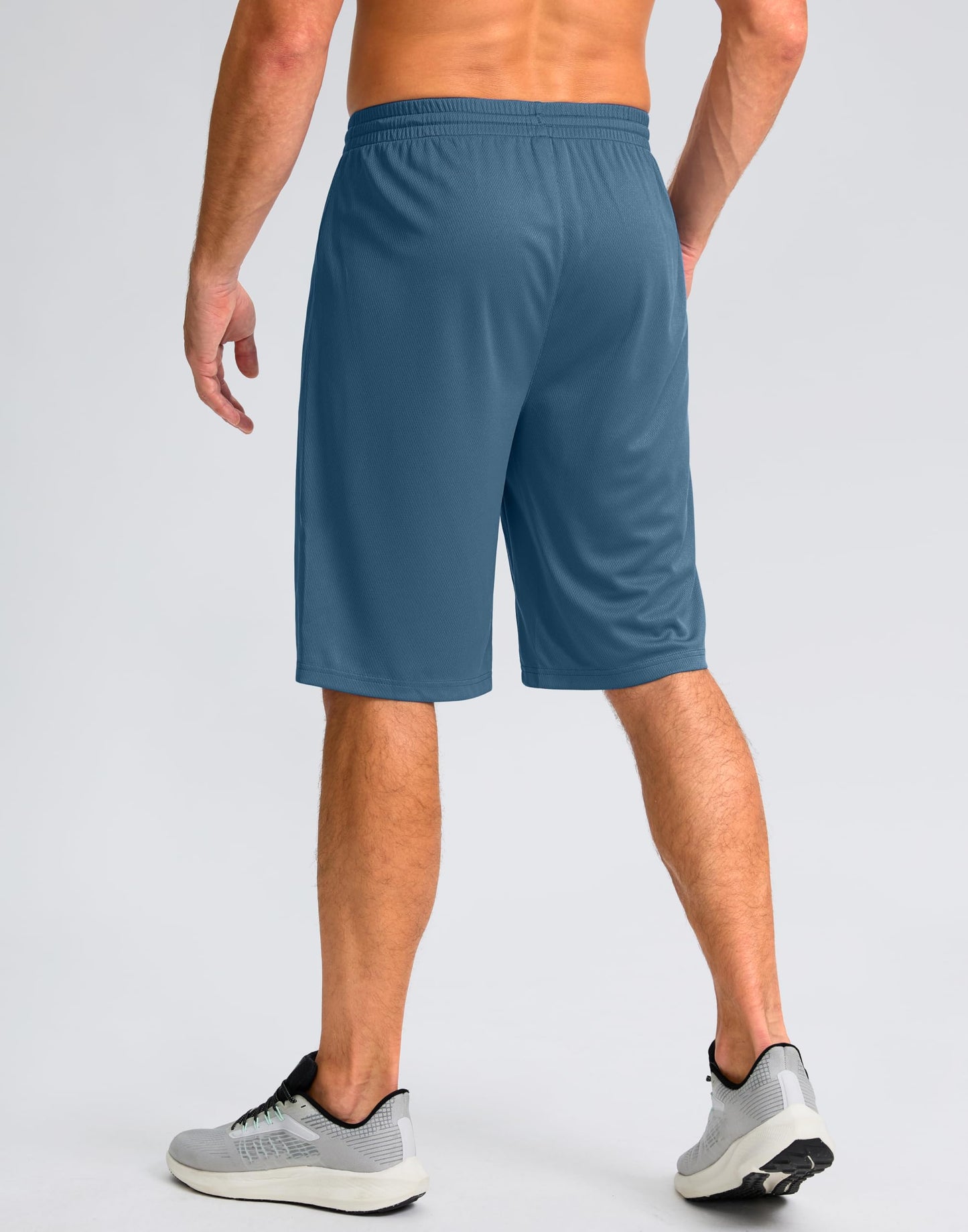 G Gradual Men's Athletic Shorts with Pockets 9" / 11" Long Basketball Shorts Lightweight Quick Dry Gym Workout Shorts for Men(Dusty Blue,XXXL)