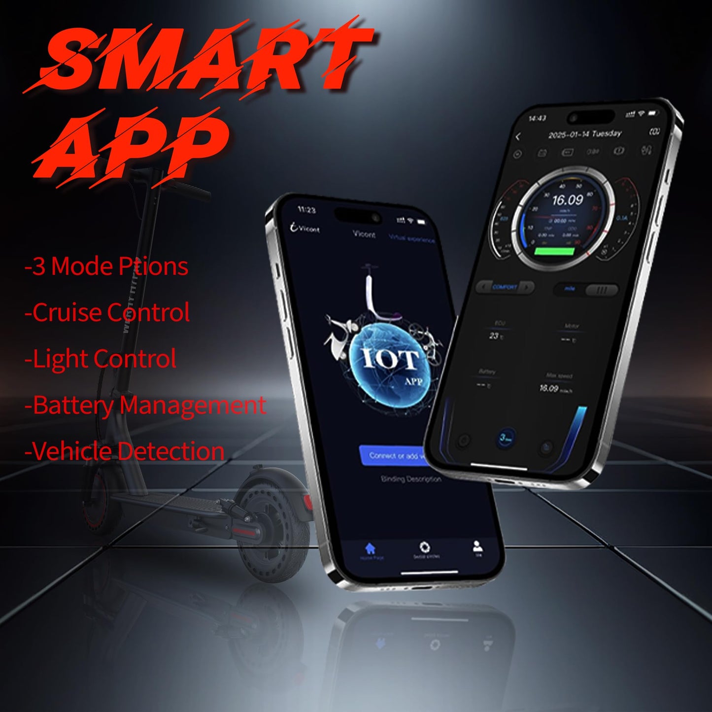 Electric Scooter, 350W Powerful Motor,8.5" Solid Tyre,19 Mph Top Speed,12 Miles Long Range, Lightweight Foldable E-Scooter with EABS & Drum Brake
