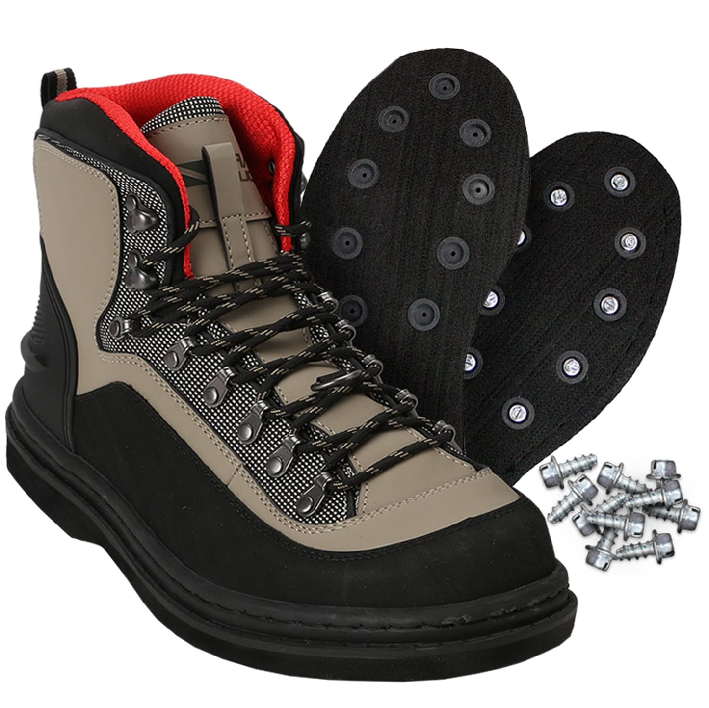 Paramount Outdoors Slate Cleated Wading Boot Rubber Bottom Wading Shoe With Metal Wading Studs