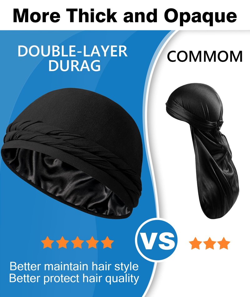 Ababalaya 4PCS Adjustable Satin Lined Halo Turban Durag for Men &Women, Sleeping Bonnet, Beanie Hats, PRE-Tied Headwraps for Hair Loss