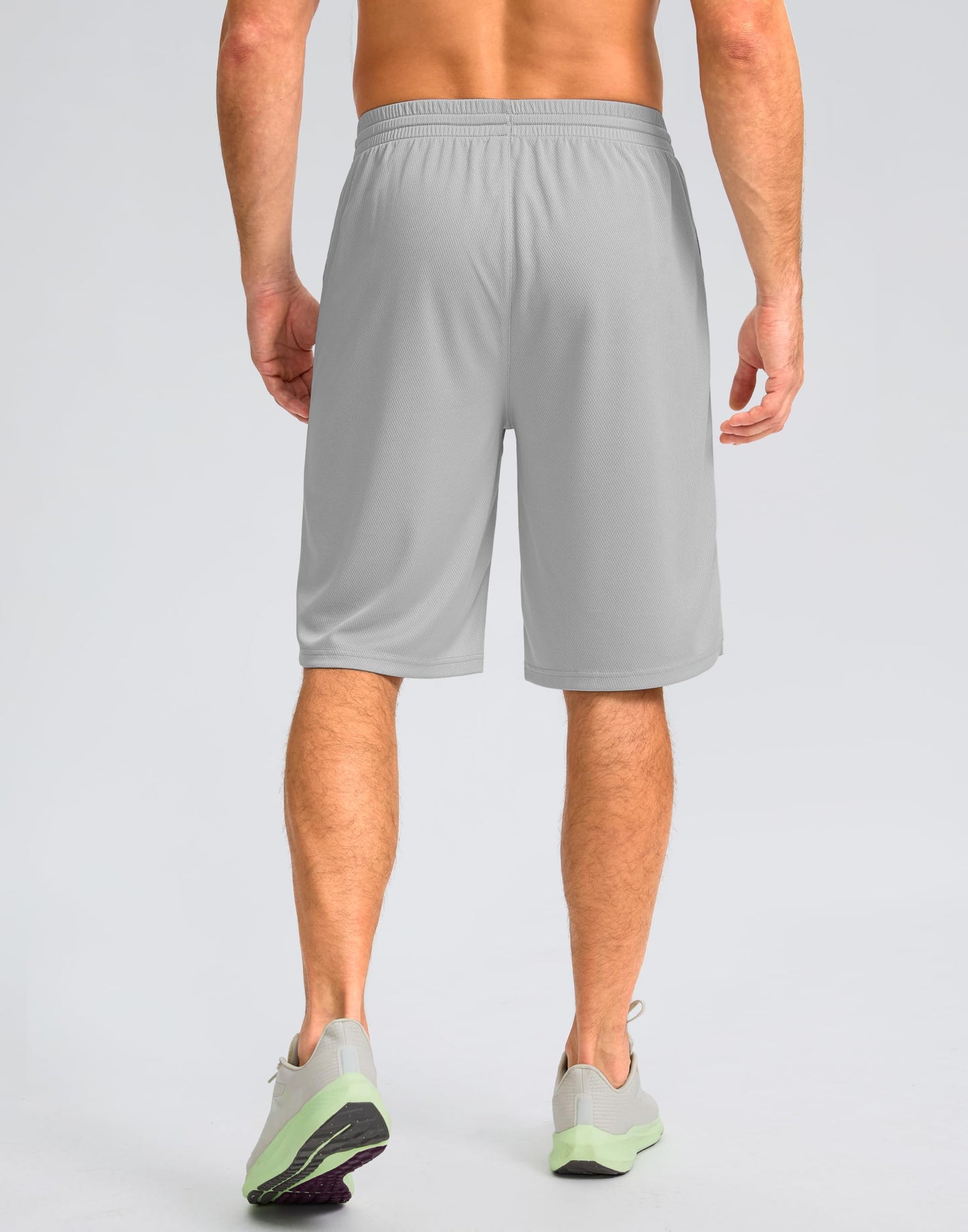 G Gradual Men's Athletic Shorts with Pockets 9" / 11" Long Basketball Shorts Lightweight Quick Dry Gym Workout Shorts for Men(Light Gray,4XL)