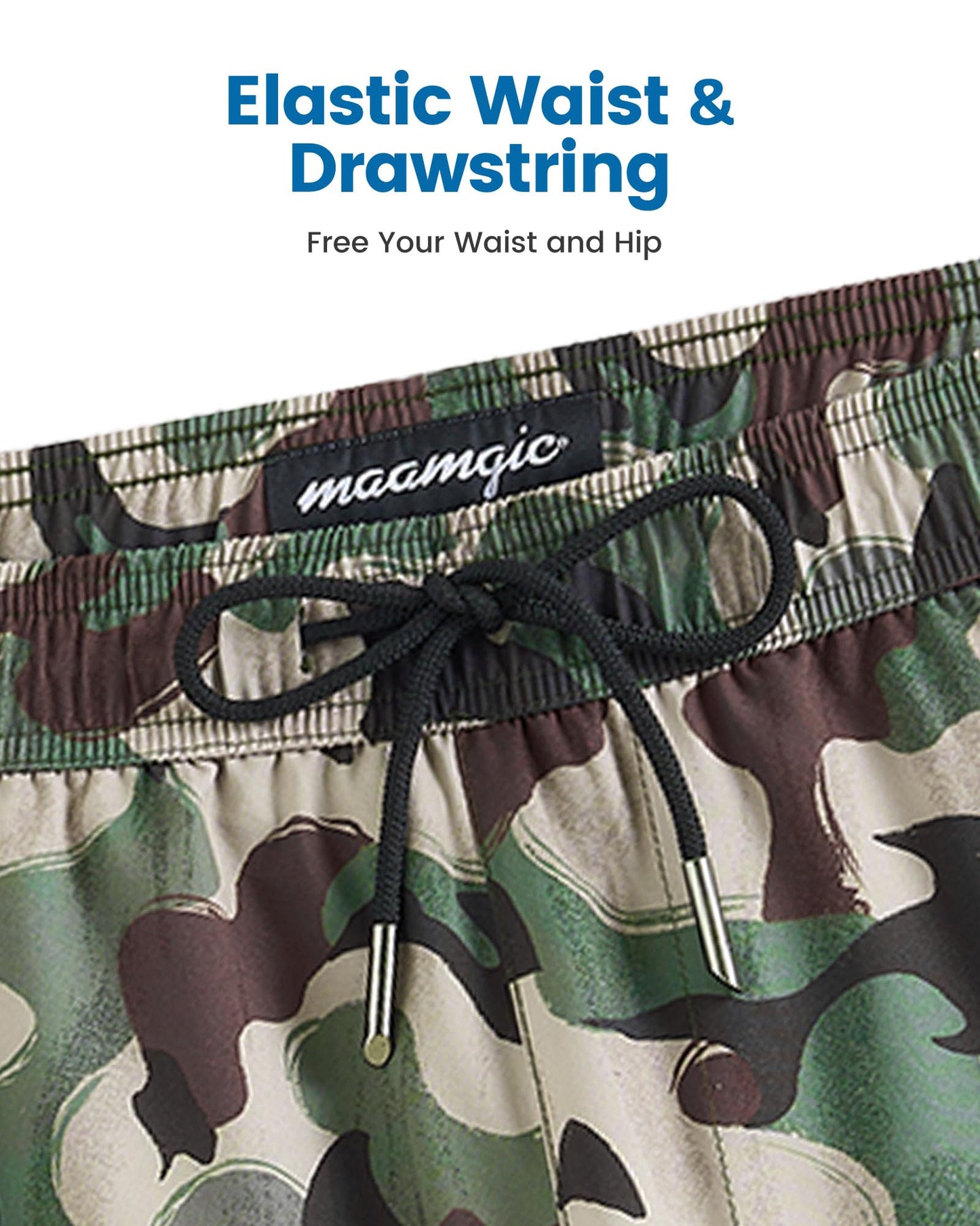 maamgic 2 in 1 Mens Swim Trunks 7 Inch Swim Shorts Swim Suits Board Shorts