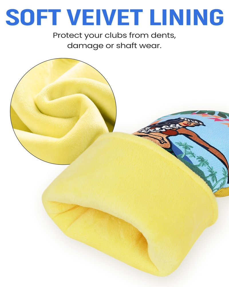 Big Teeth Golf Driver Headcover, Hawaiian Spirit Golf Driver Head Covers, Tropical Golf Club Driver Covers Aloha Design, Vibrant Driver Head Cover