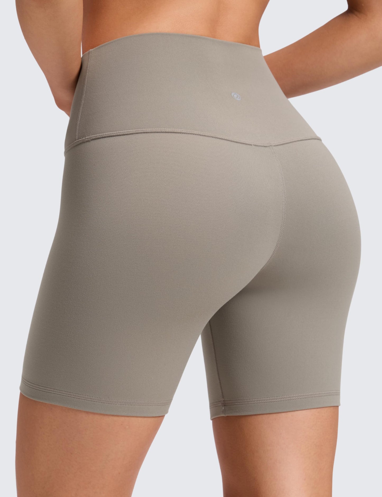 CRZ YOGA ButterLuxe Biker Shorts 6" - High Waisted Workout Running Volleyball Spandex Yoga Womens Warm Ash Grey Small