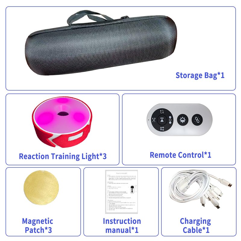 SWTHM 3Pcs/Pk Agile Reaction Training Lamp Set, Reaction Training Light Speed Agile Reaction Light Equipment Quick Reaction Lights Enhancing Speed and Agility Tools
