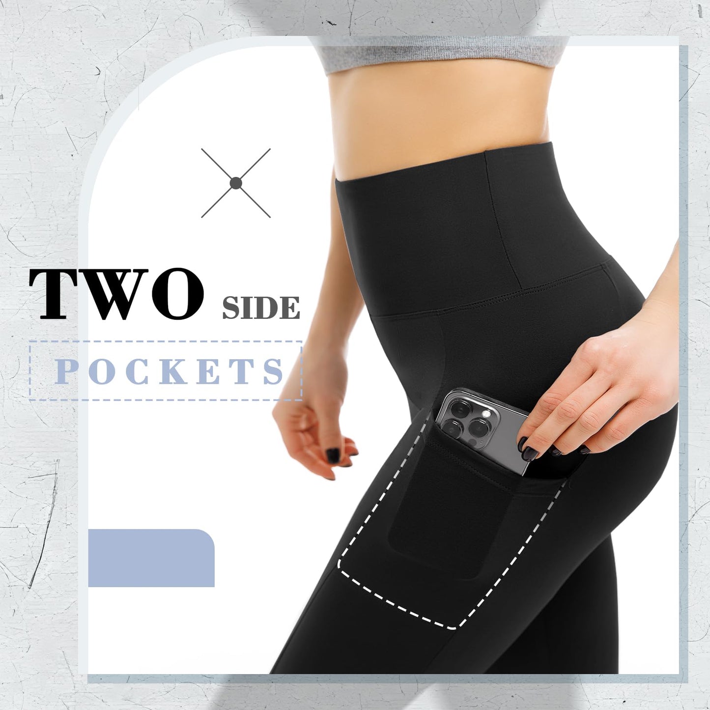 Walifrey Leggings with Pockets for Women 2 Packs,Women's High Waisted Yoga Leggings Gym for Workout Black XXL