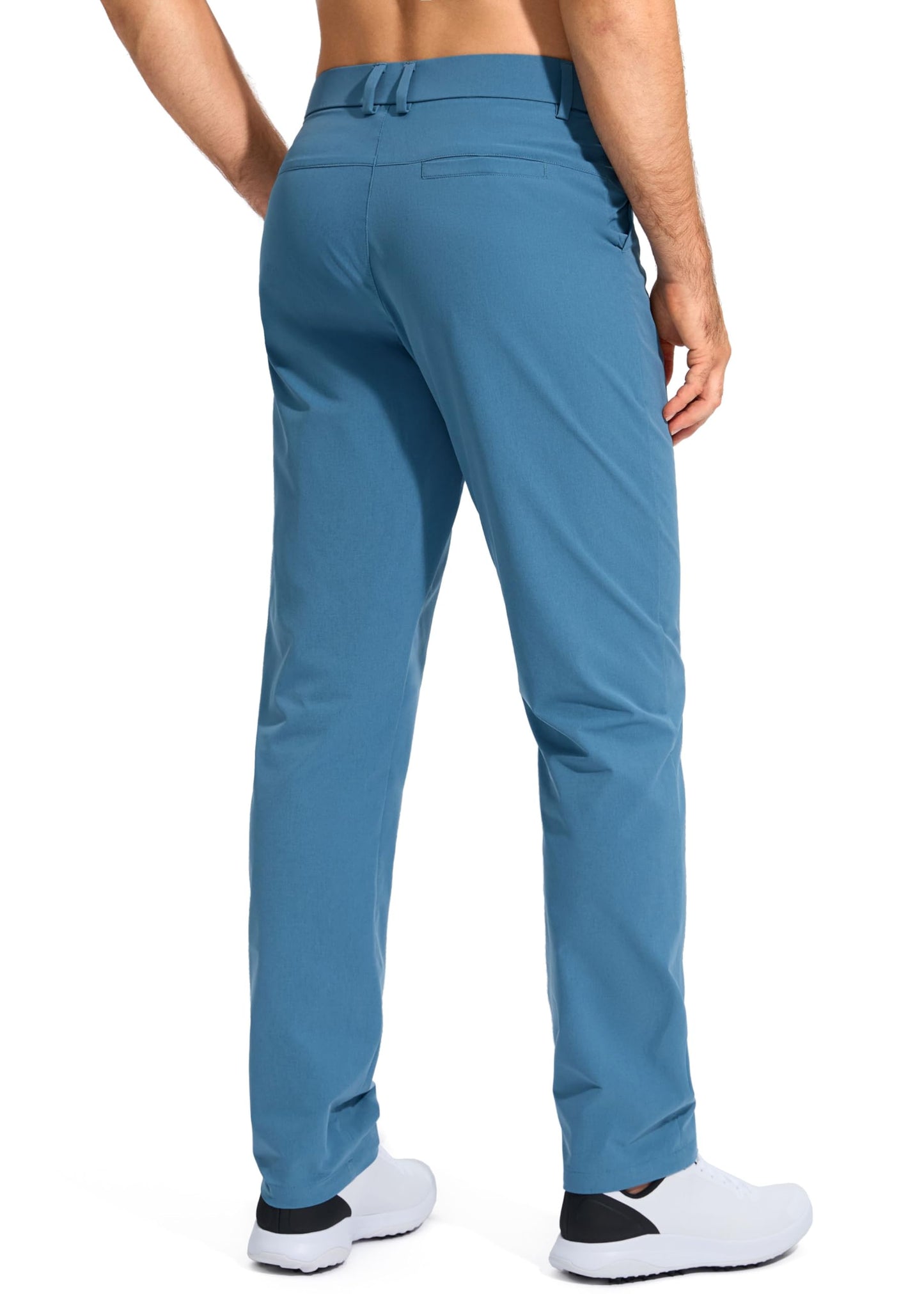 Pudolla Golf Pants for Men Stretch Dress Pants Mens Work Pants 32 Lightweight Quick Dry Casual Slacks Trousers with Pockets(Stone Slab Blue 32Wx32L)