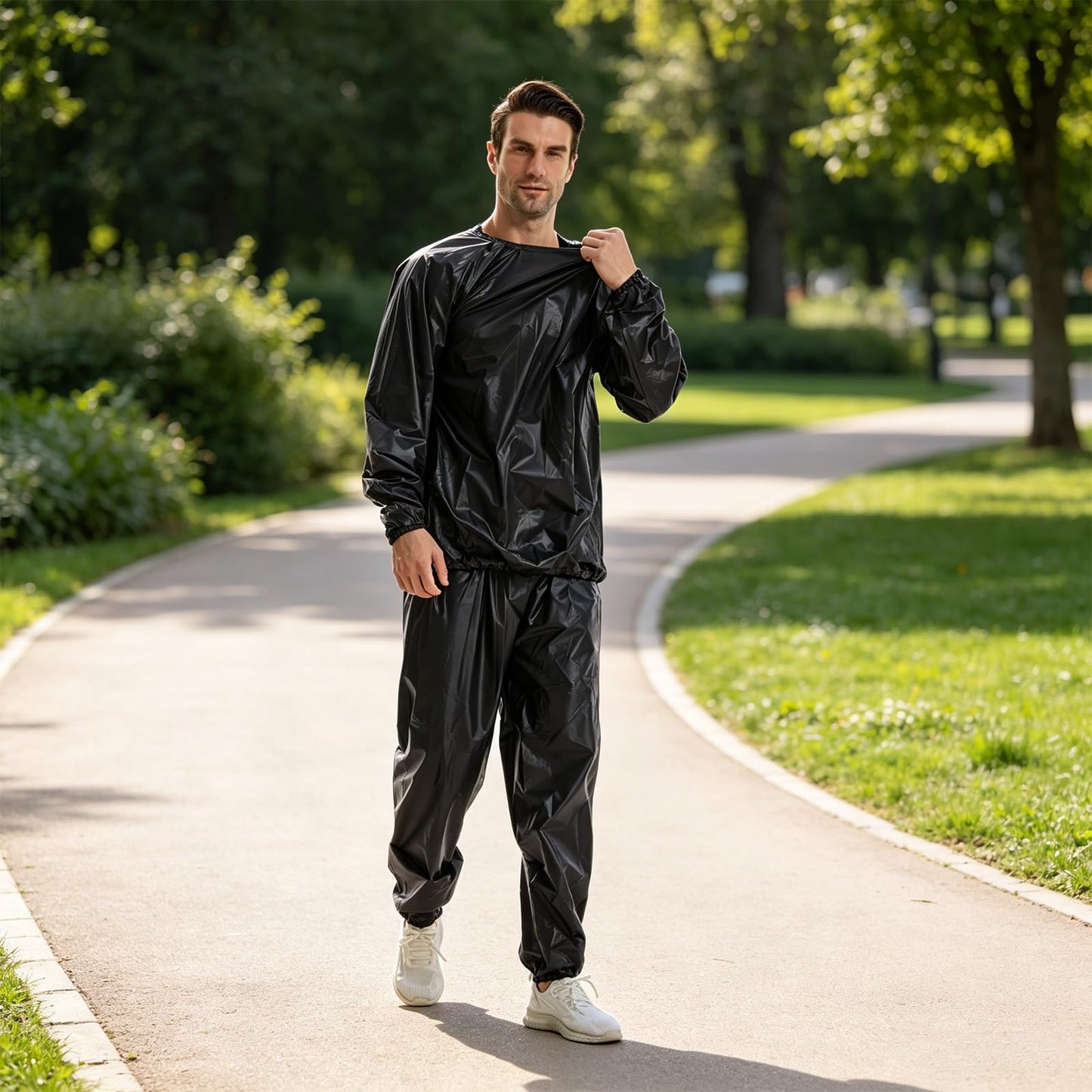 DawnBreak Sauna Sweat Suit for Women/Men Exercise Weight Loss Gym Fitness Workout Black - 5XL