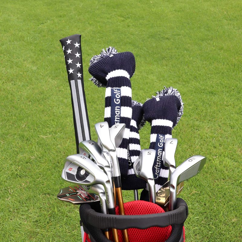 Craftsman Golf Blue Strips Alignment Stick Cover Case Holder Hold 2 Sticks