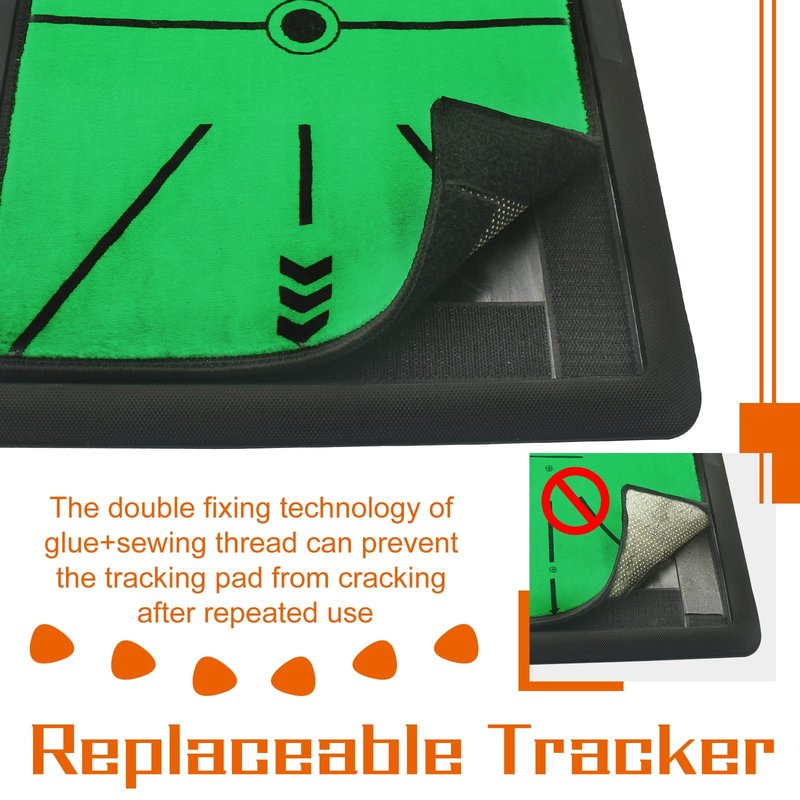 Cupohus Golf Hitting Mat, Precision Pro Swing Mat for Path Feedback, Golf Training Chipping Aid with Replaceable Thickened Artificial Turf, Golf Accessories Gift for Adults for Indoor/Outdoor 13"x17"