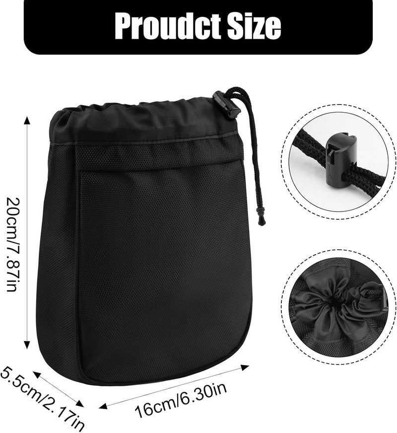 Golf Valuables Pouch,Golf Tee Pouch with Drawstrings,Nylon Golf Accessory Bag for Men & Women(Black)
