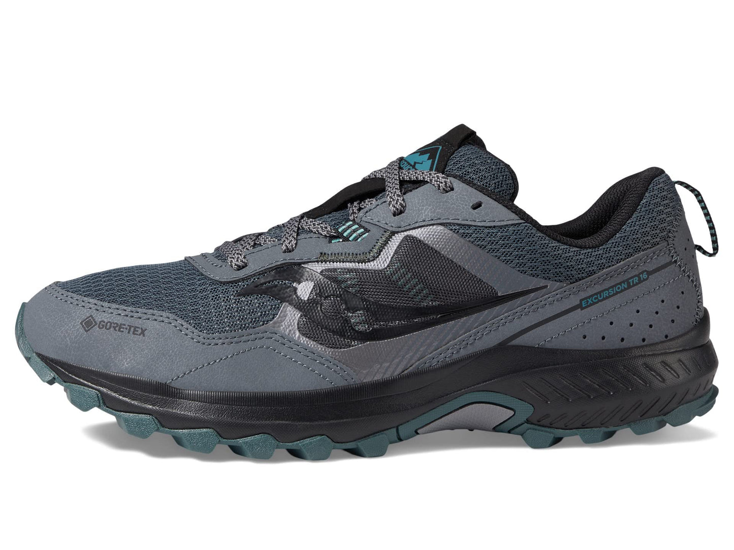 Saucony Men's Excursion TR16 Gore-Tex Trail Running Shoe, Shadow/Forest, 7