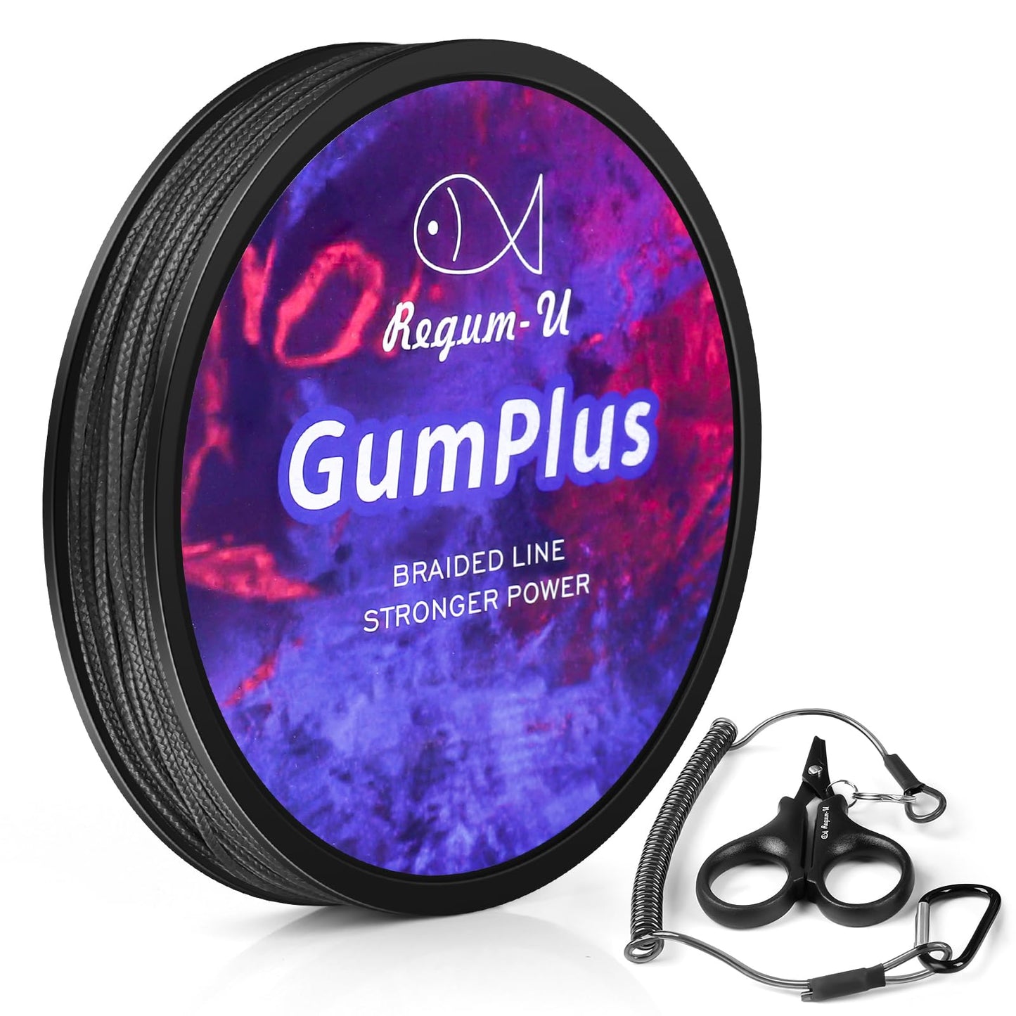 Regum-U GumMAX 150 Yards/120 LB 8X Braided Fishing Line Abrasion Resistant Superline Zero Stretch & Smaller Diameter Confuse & Never Fade in Saltwater and Freshwater (Black,120LB-150yards)