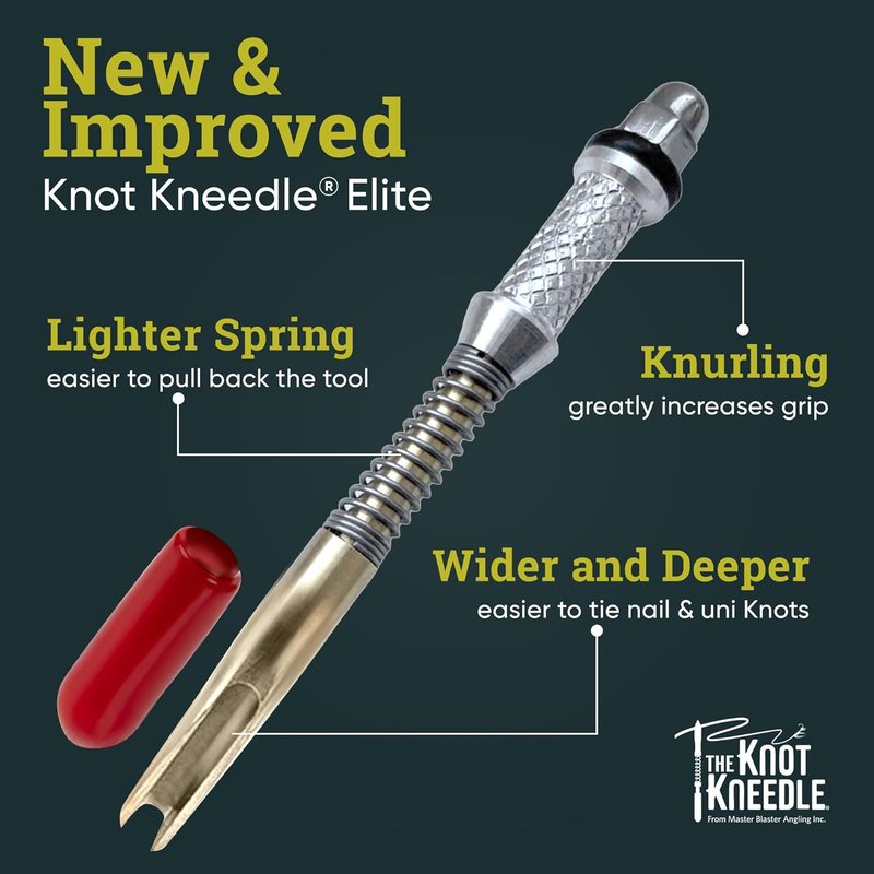 Knot Needle - Advanced Fishing Knot Tying Tool for 25+ Knots | Durable Anodized Aluminum & Stainless Steel