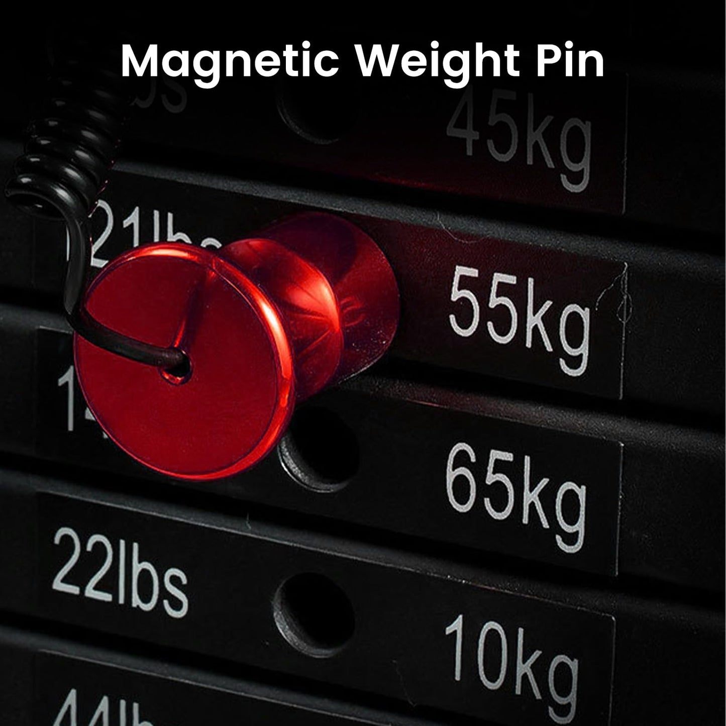 Weight Stack Pin,Universal Magnetic Weight Pin with Pull Rope Strength Training Equipment for Commercial Gym or Home Gym | Pin Insert | Heavy Duty | Health Club Grade Steel Gym Accessories (Red)