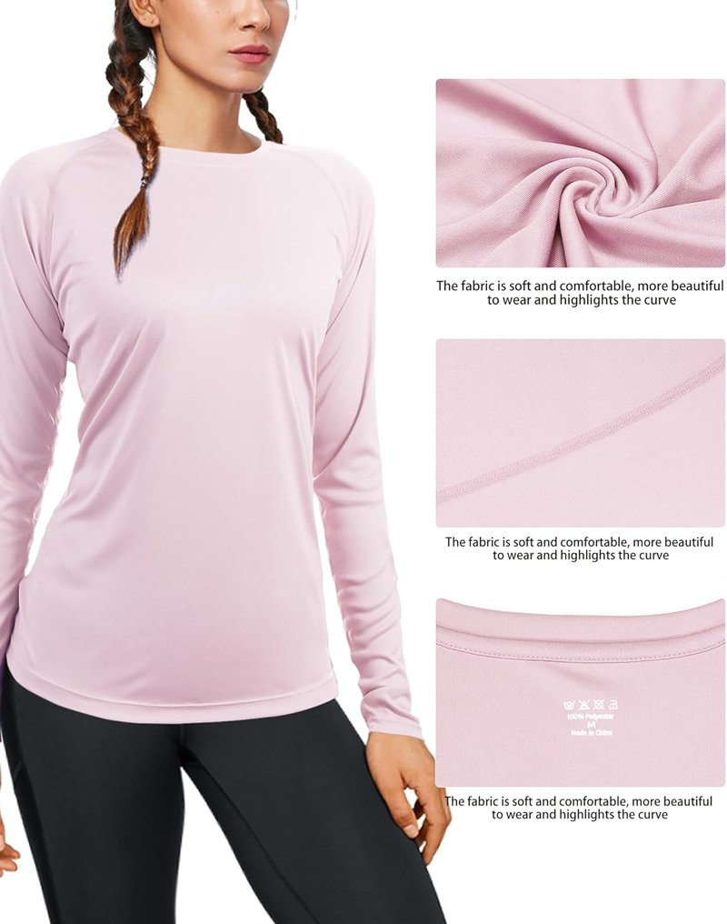 Women's UPF 50+ Sun Protection Long Sleeve Rash Guard | Athletic Swim Shirt for Hiking & Running
