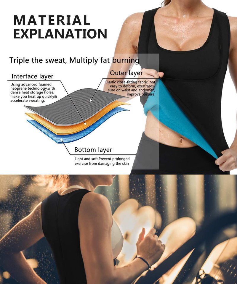 DoLoveY Women Neoprene Sauna Vest Waist Trainer Hot Sweat Slim Corset Body Shaper Workout Tank Top