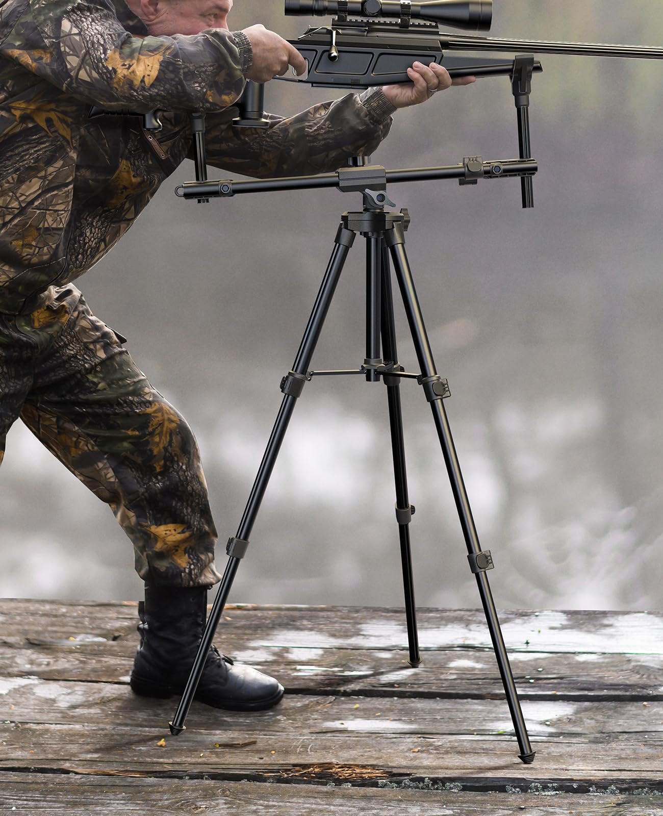 Trakiom Hunting Tripod Hunting Rests with Dual Frame, Increased Height 25.2 inches to 48.8 inches, Shooting Tripod Provide Maximum Shooting Stability for Outdoors, Ground Blinds
