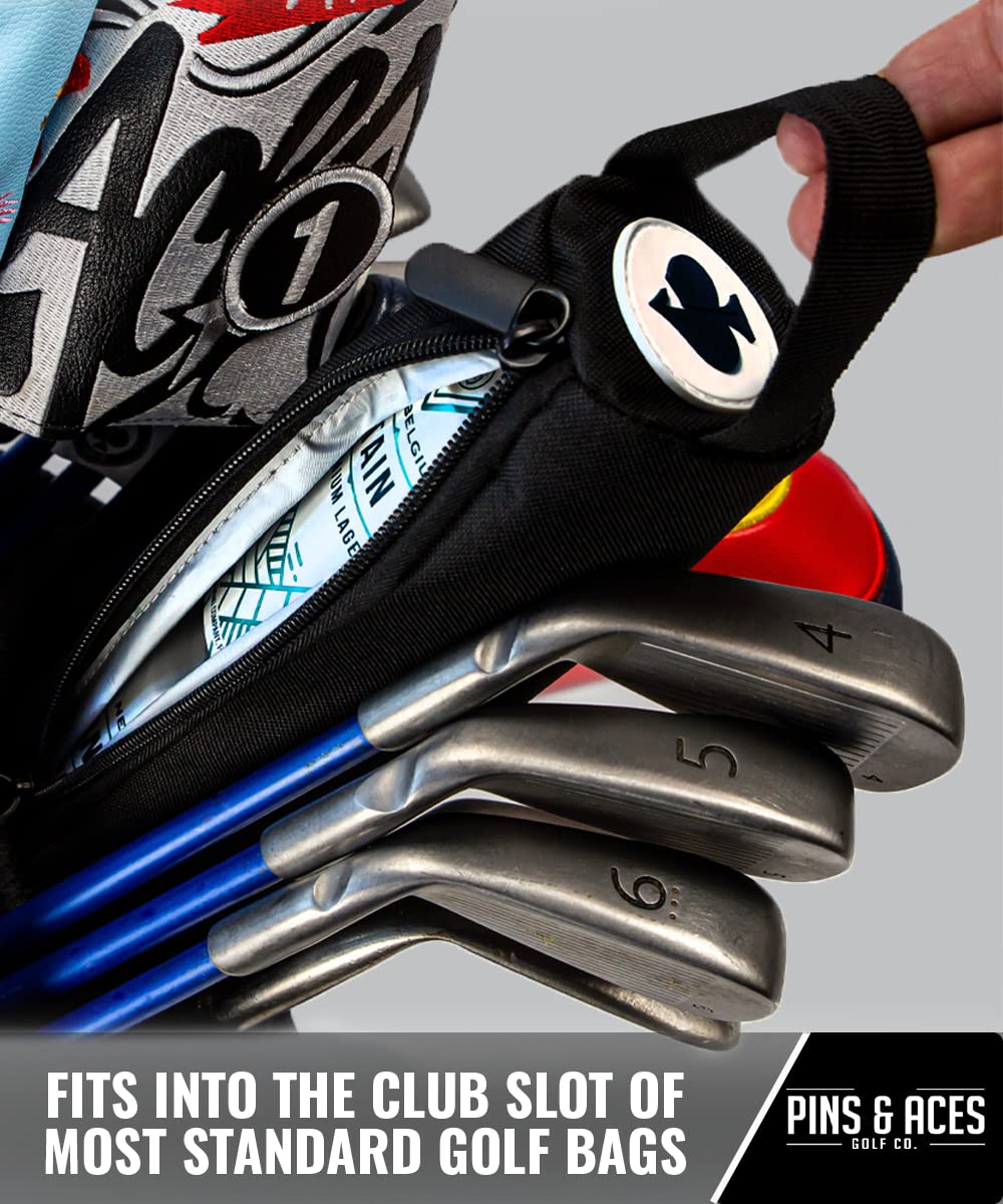 Pins & Aces Golf Co. Black 7 Can Beer Cooler