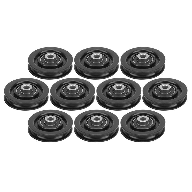 Keenso 10 Pcs/Set 75mm/2.95" Nylon Bearing Pulley Wheel,Abration Bearing Wheel for Home Gym Equipment Part Cable Machine