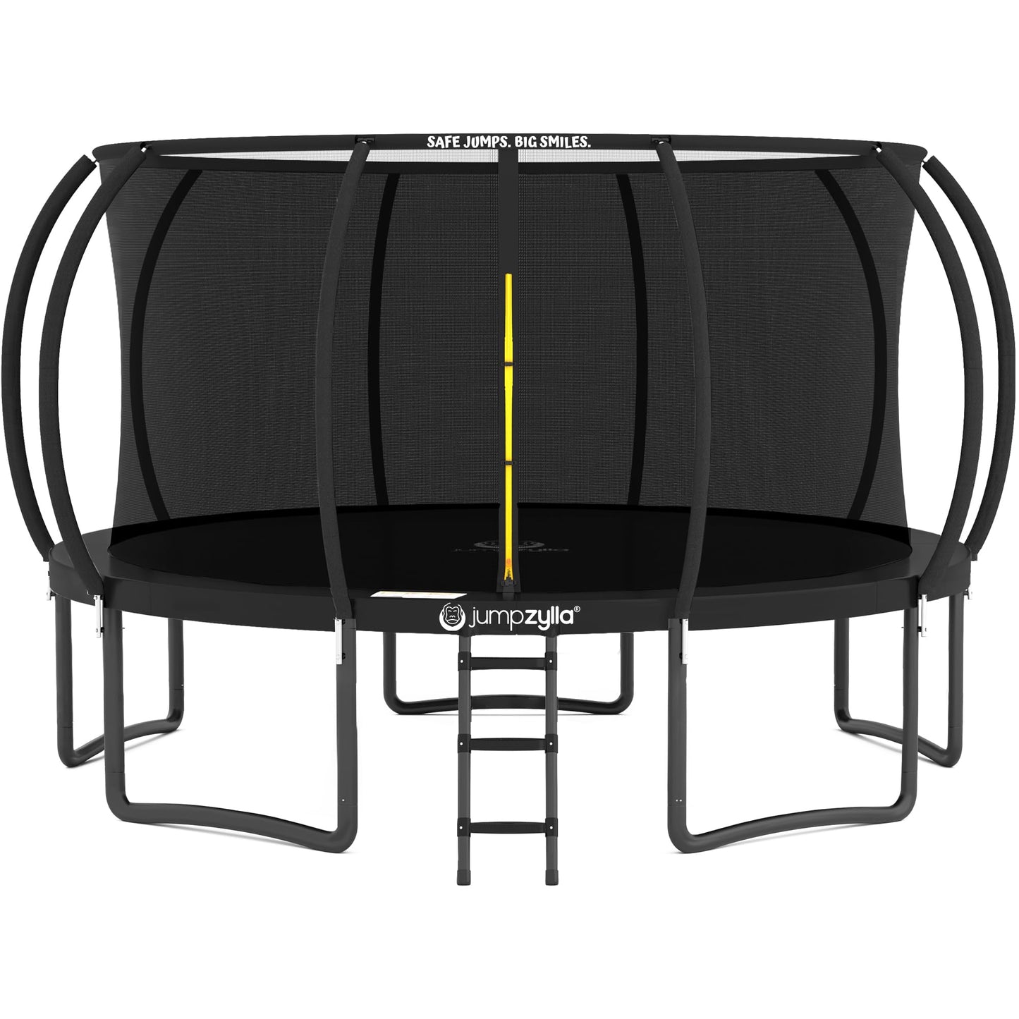 JUMPZYLLA Trampoline Outdoor 8FT 10FT 12FT 14FT 15FT 16FT with Enclosure and Ladder, ASTM Approved Recreational Trampoline for Kids and Adults, Anti-Rust Coated Frame