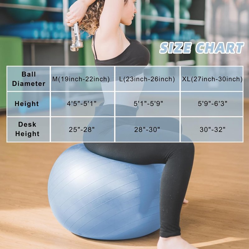 Swiss Pilates Exercise Ball - Stability Ball for Pregnancy & Fitness | Multiple Sizes Available