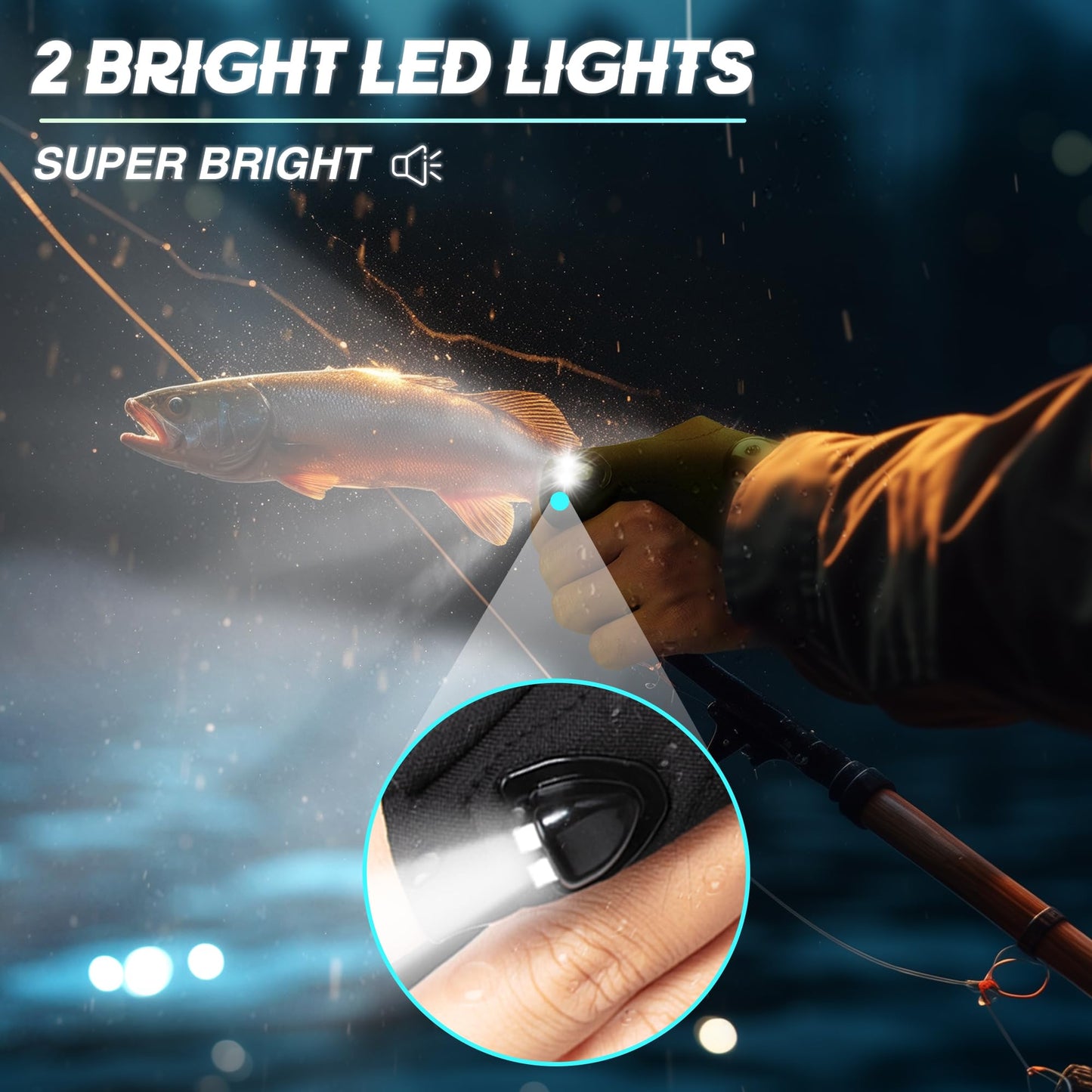 ThxToms Updated LED Flashlight Gloves Gifts for Men, Father's Day Gifts for Dad, Hands-Free Lighted Gloves with 2 LED Lights, Christmas Gifts for Dad, Cool Gadget for Repairing Fishing Camping