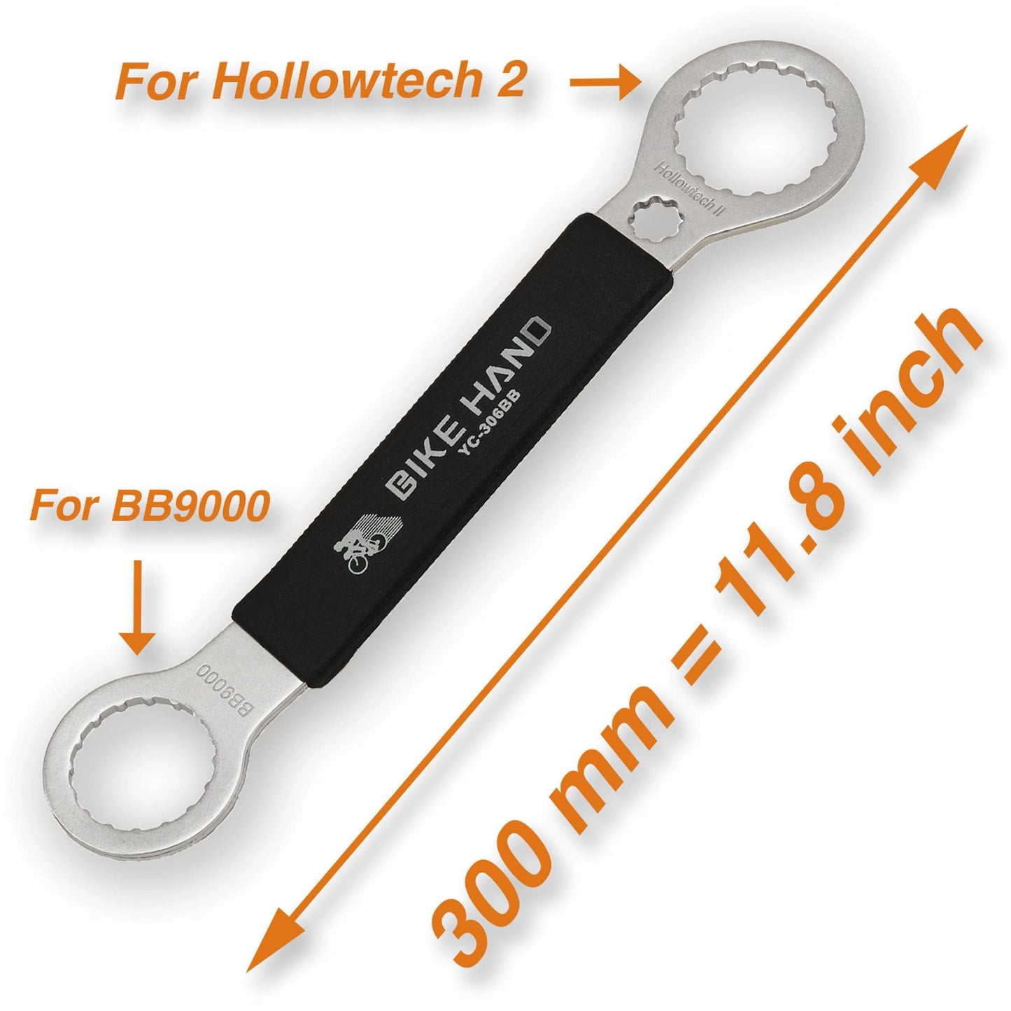 BIKE HAND Bicycle Bottom Bracket Tool - Compatible with Shimano Hollowtech II/BB9000, BBR60, M8000, Sram Dub, Truvativ GXP, FSA Mega EVO or Campagnolo Ultra-Torque - 16 Notch 39 & 44mm
