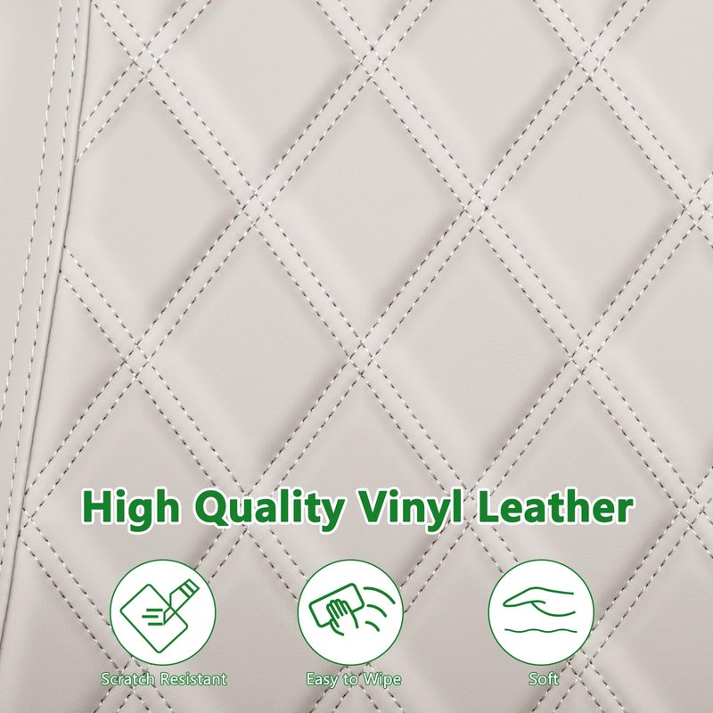 CHENGWEI Golf Cart Rear Seat Covers Fit Club Car Precedent DS EZGO TXT RXV Yamaha Aftermarket Standard Back Seat Cushion,Faux Leather Replacement Seat Cover Adjustable Buckle No Stapler Needed(Beige)