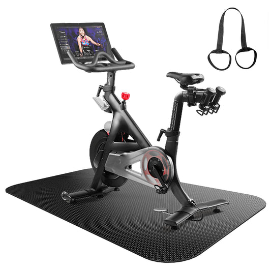 Bike Mat for Compatible with Peloton Bike Elliptical Treadmill Mat for Hardwood Floors and Carpet Floors,Exercise Trainer Bike Mats,Mat for Indoor Bike,Gym Equipment Mat,Mat Under Stationary Bike