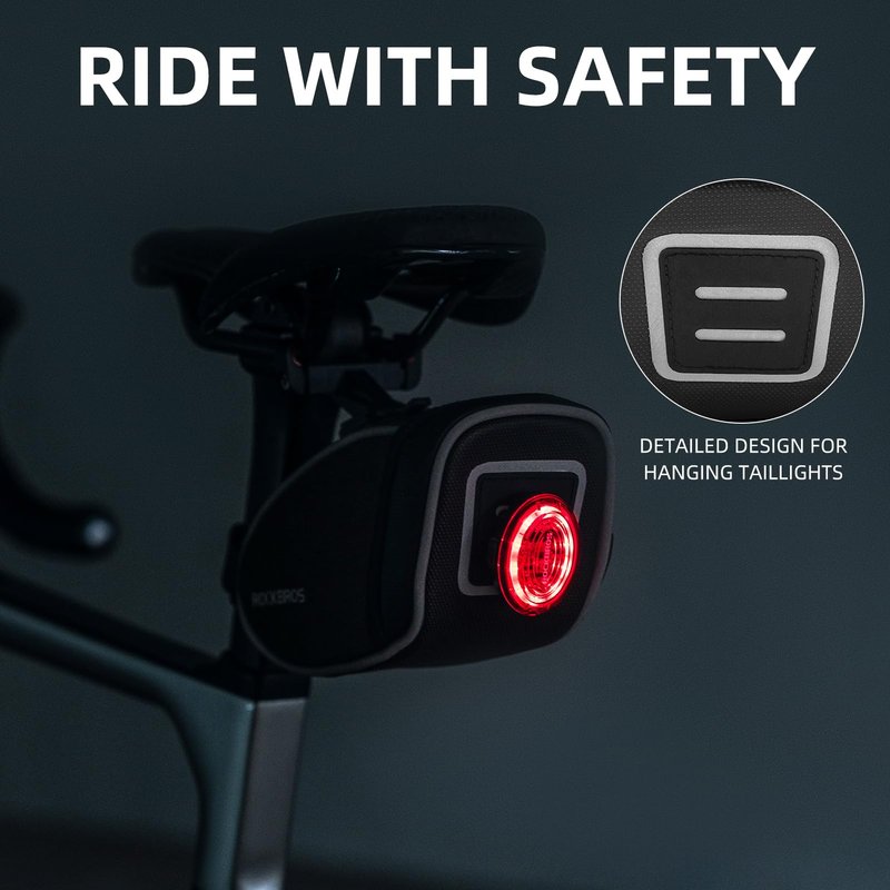 ROCKBROS Bike Saddle Bag Seat Bag, Lightweight Saddle Bag Cycling, Bike Storage Bag Under Seat for Mountain Road Bike